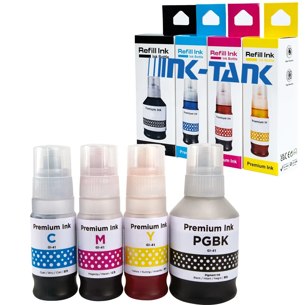 INK-TANK GI 41 GI41 GI-41 Premium Compatible Color Bulk Water Based Bottle Refill DGT Ink For Canon PIXMA G2460 G3420 Printer