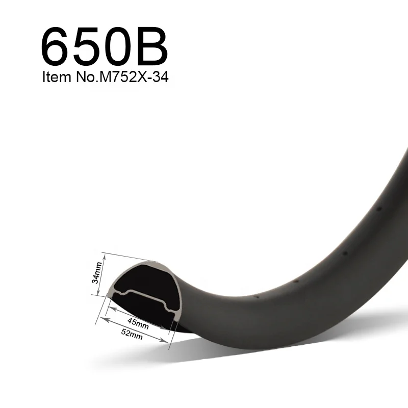 GoFast Mountain Bike Carbon Hookless Rim UD 3K 12K Full Carbon XC Rims Super light 52mm Width 34mm Depth Carbnon Rims 27.5