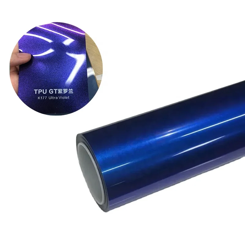 Самовосстанавливающийся фиолетовый-синий лазерный цветной чехол для автомобиля пленка защиты от краски PPF цветное ТПУ покрытие цвета