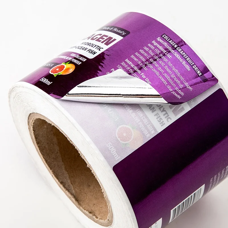 Custom Waterproof Luxury Self adhesive Silver Bopp Roll Sticker Printing Bottle Labels for Food Cosmetic