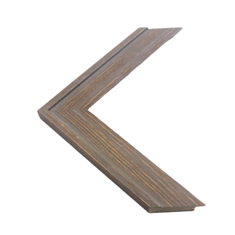 Factory Wholesale Distressed Wood Moulding Rustic Solid Wooden Decorative Picture Photo Frame Moulding
