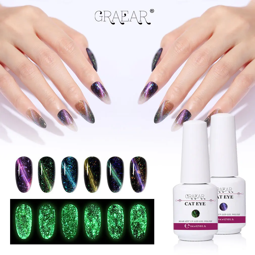 Горячая распродажа высокое качество Набор лаков для ногтей 6 видов цветов кошачий глаз лак для ногтей УФ-гель
