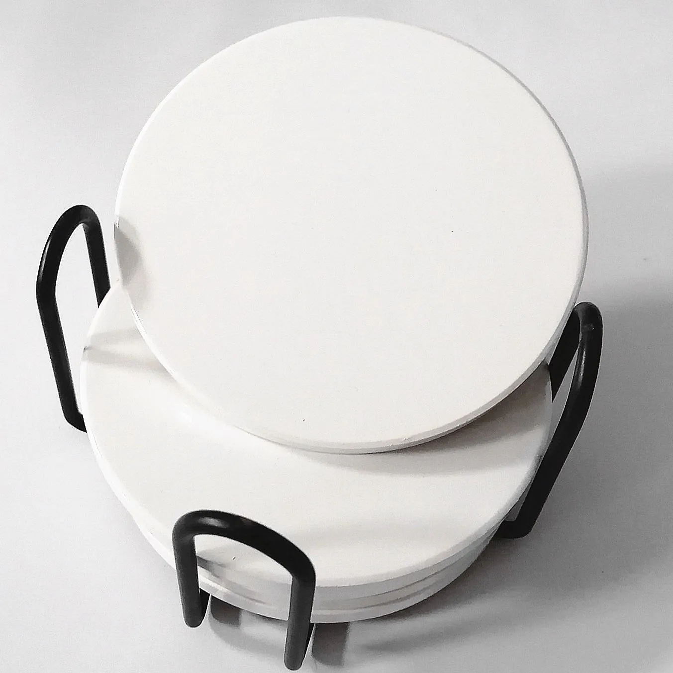 XS ltd. Hot-seller Custom design Stone White Ceramic Sublimate Coasters for Kitchen Cups Mat Gift Drinks