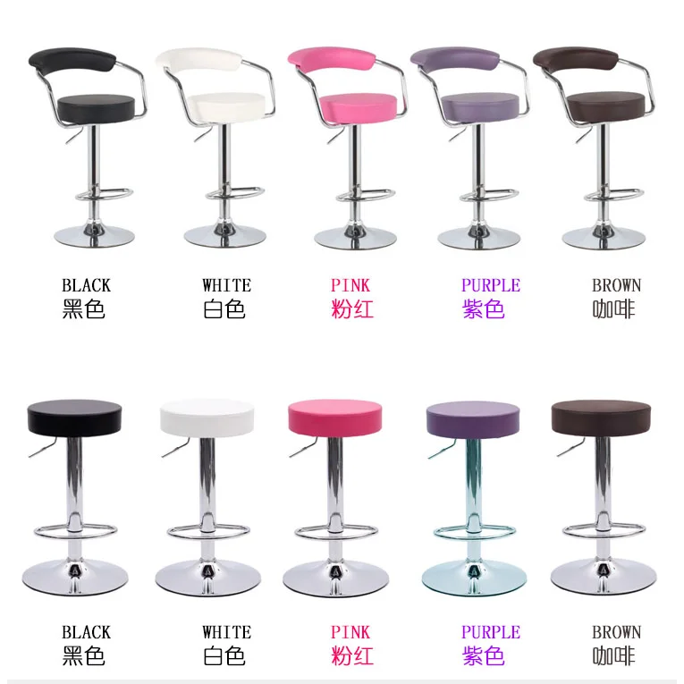 Custom Modern PU Leather Stainless Adjustable Steel Swivel Swivel bar Stool High Chair