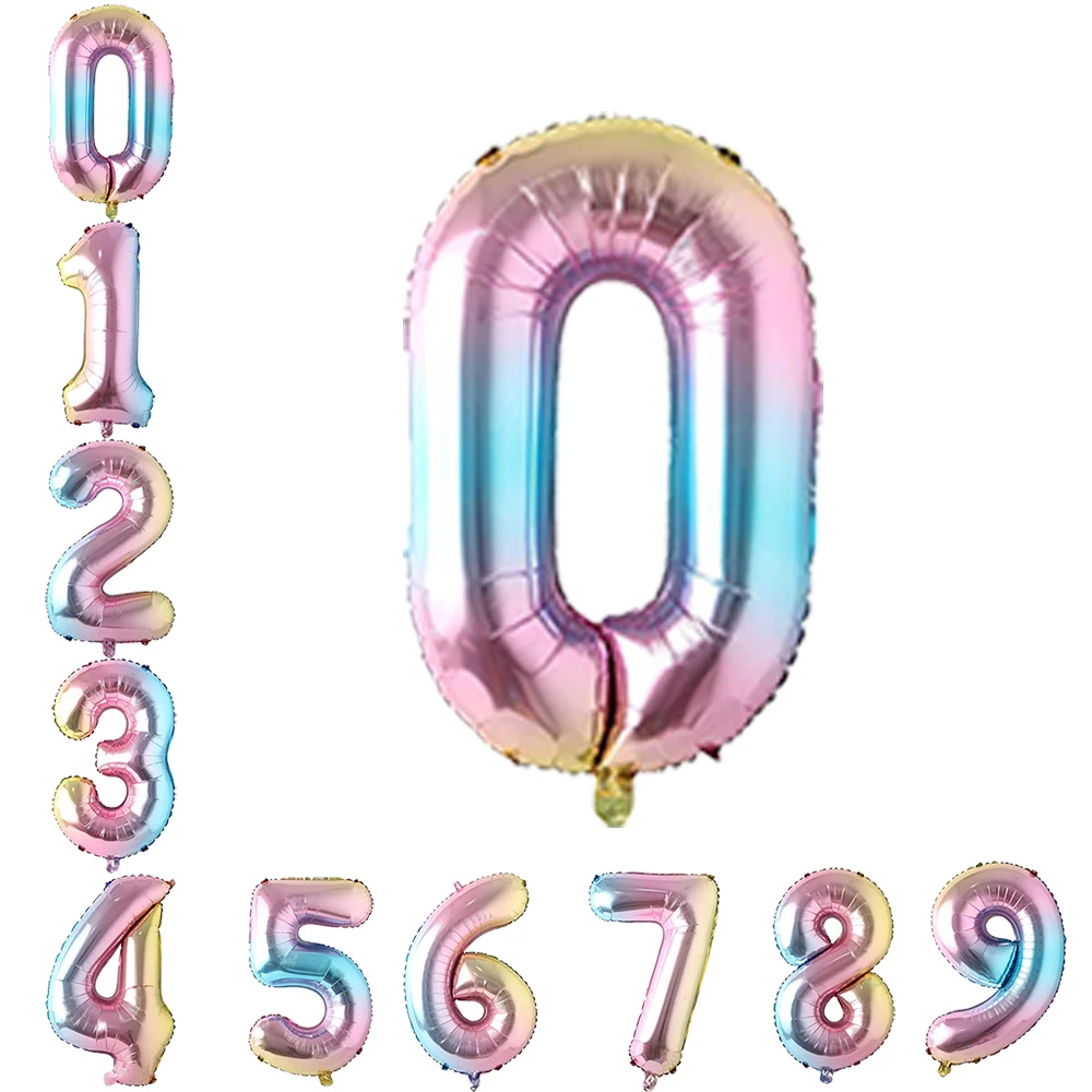
Hot Sale 16 32 40 inch Numbers Aluminum Foil Balloon Happy Birthday Party Wedding Decoration inflatable helium balloon 20588-2 