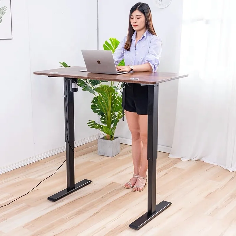 Height Adjustable Standing Desk Electrical Motor Home Office Sit Stand Up Computer Workstation with Splice Board