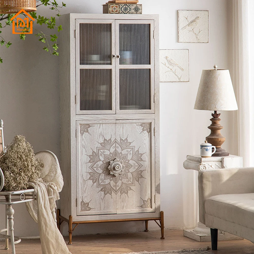 2024 French Nordic Natural Wooden Bedroom Furniture Bed Side Table Solid Pine Wood Nightstand