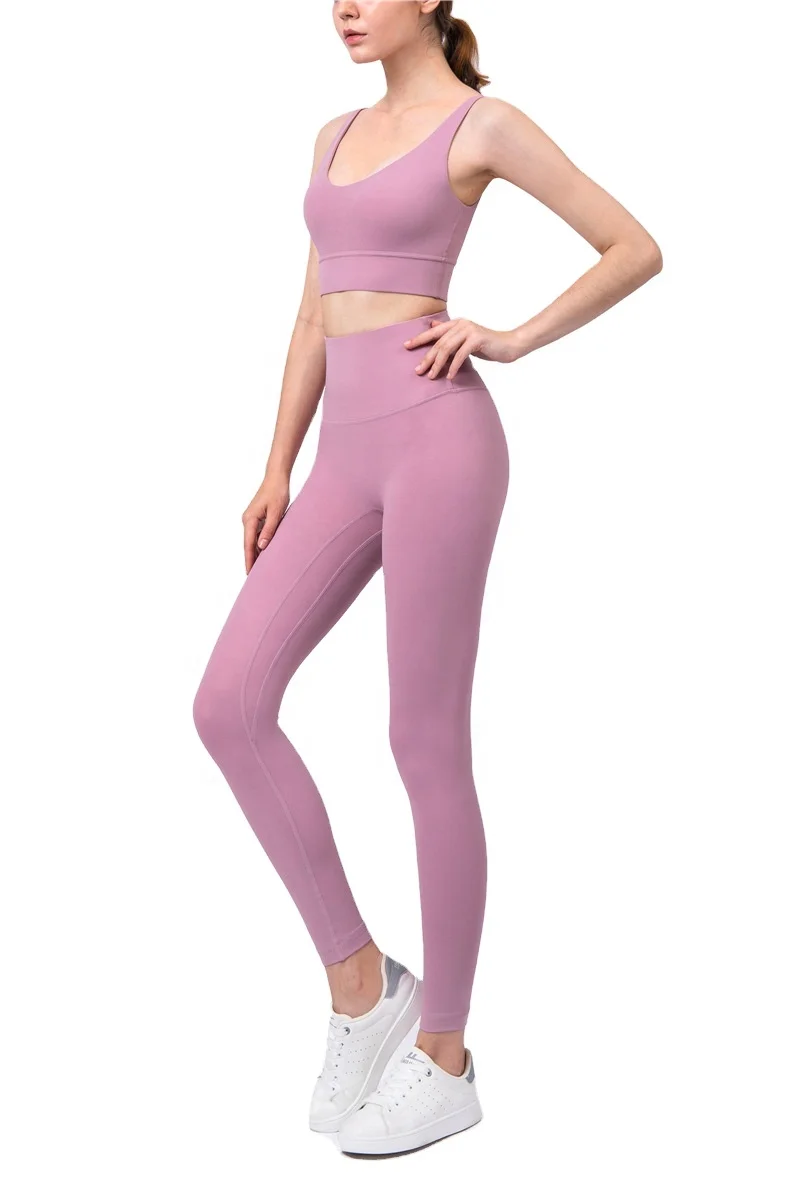 2020 New Women Naked Feeling Lulu lemon Yoga Clothes Sport Fitness Gym Bra + No Awkward Line Legging Sets Women
