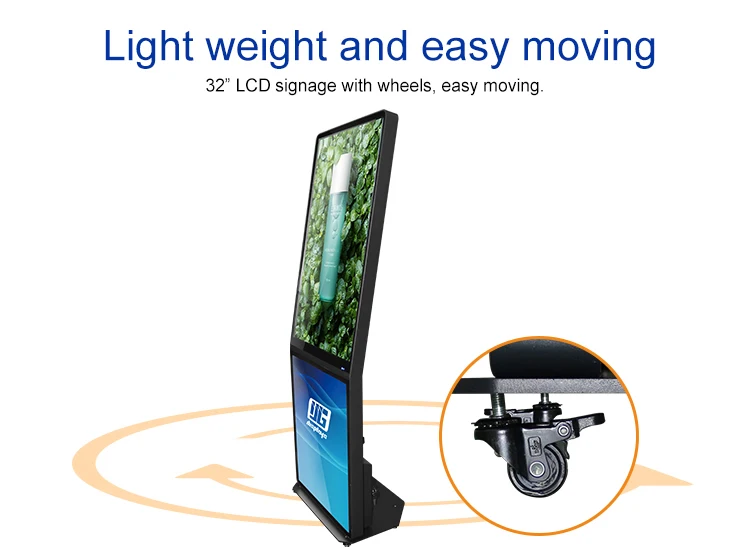 Full Color Digital Signage BillBoard  Indoor 32inch portable digital signage kiosk with led light box