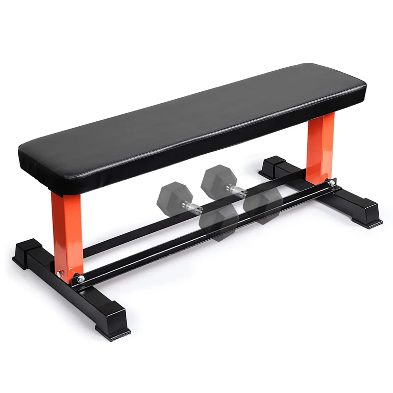 
Custom Logo Gym 880 LB Capacity Red Exercise Bench Flat Weight Dumbbell Flyes Barbell Press Bench With Dumbbell Rack 
