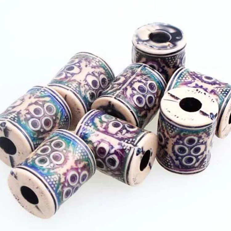 New Trendy Large Hole Cylinder Shape Plastic Mood Beads Wholesale