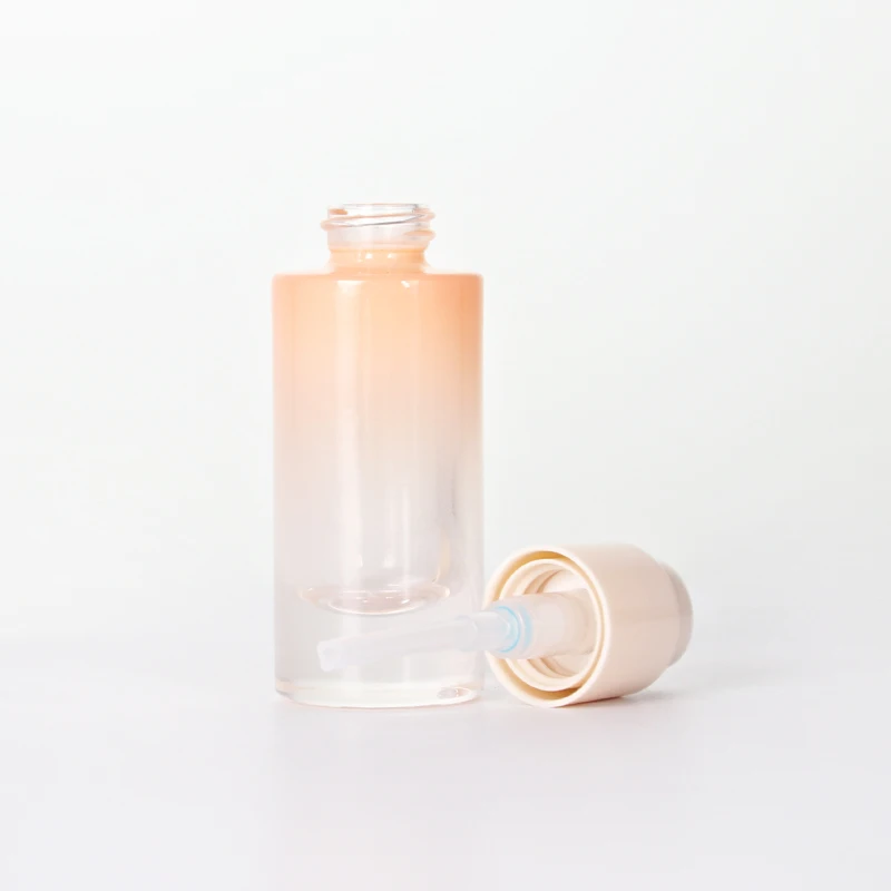 15ml High quality thick bottom cylinder glass bottle with heart decoration pump