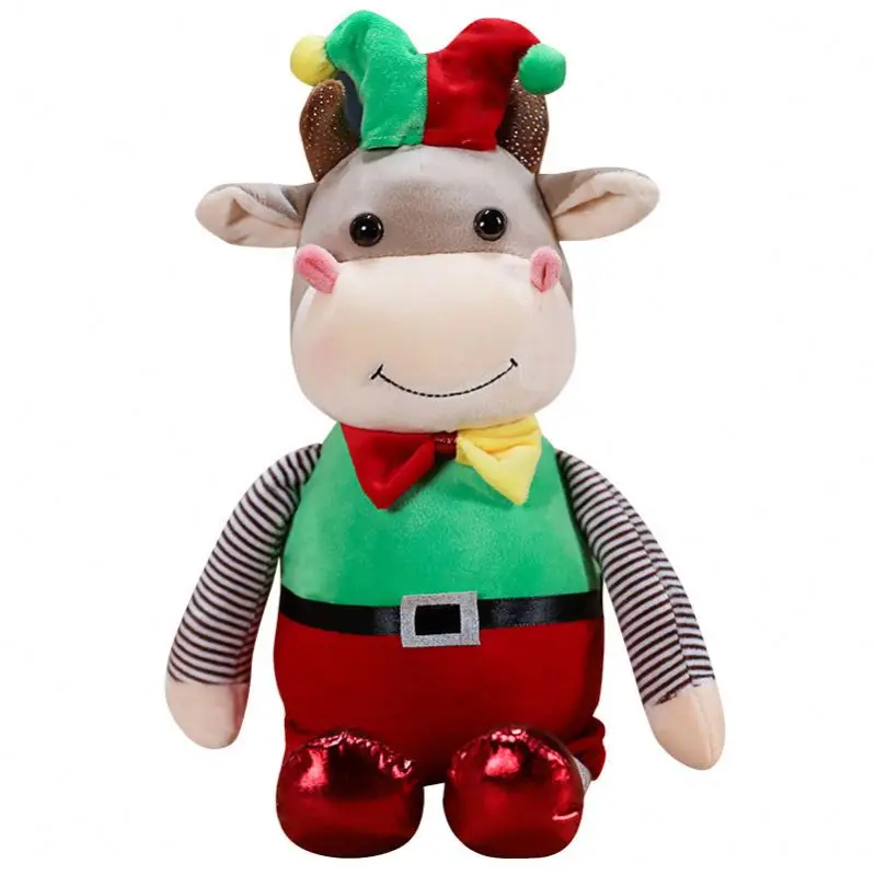 Лидер продаж 2022 мягкая плюшевая корова игрушка для детей рождественский подарок мягкое животное талисман игрушка-животное