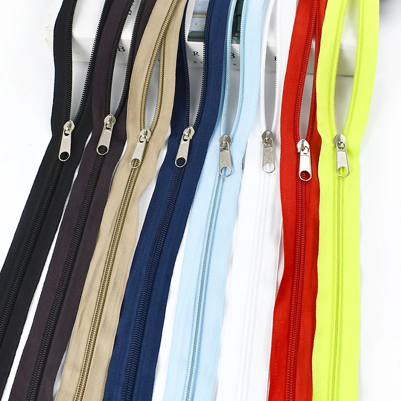 Meetee ZA019 5# DIY Handbag Garment Tailor Sewing Accessories Dress Zipper Sports Coat Nylon Zipper Double-Sided Pulling Head