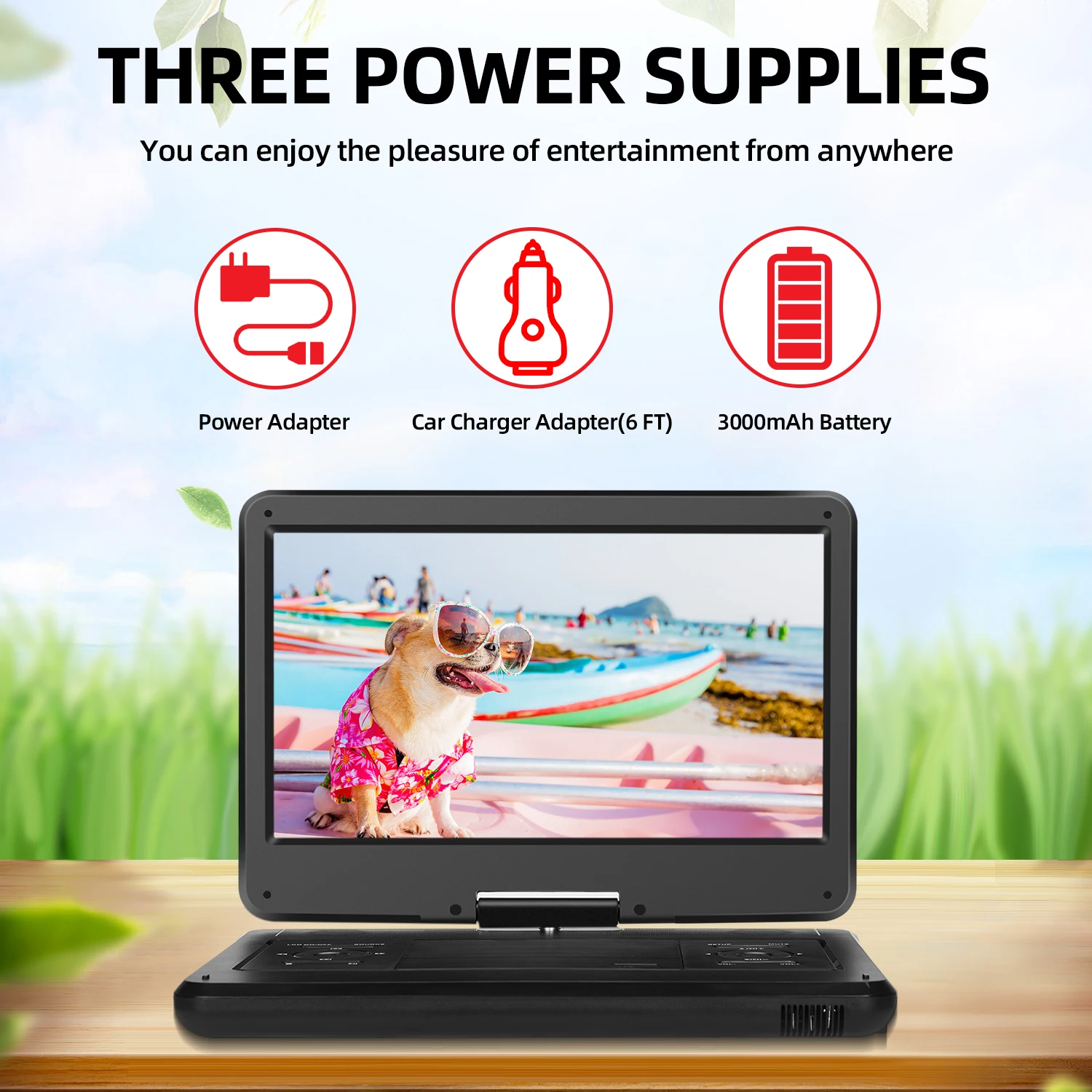 14.0 inch Portable TV  With Battery and HD input Mini TV  Portable DVD /Digital Support ATSC/ISDB-T/DVB-T2