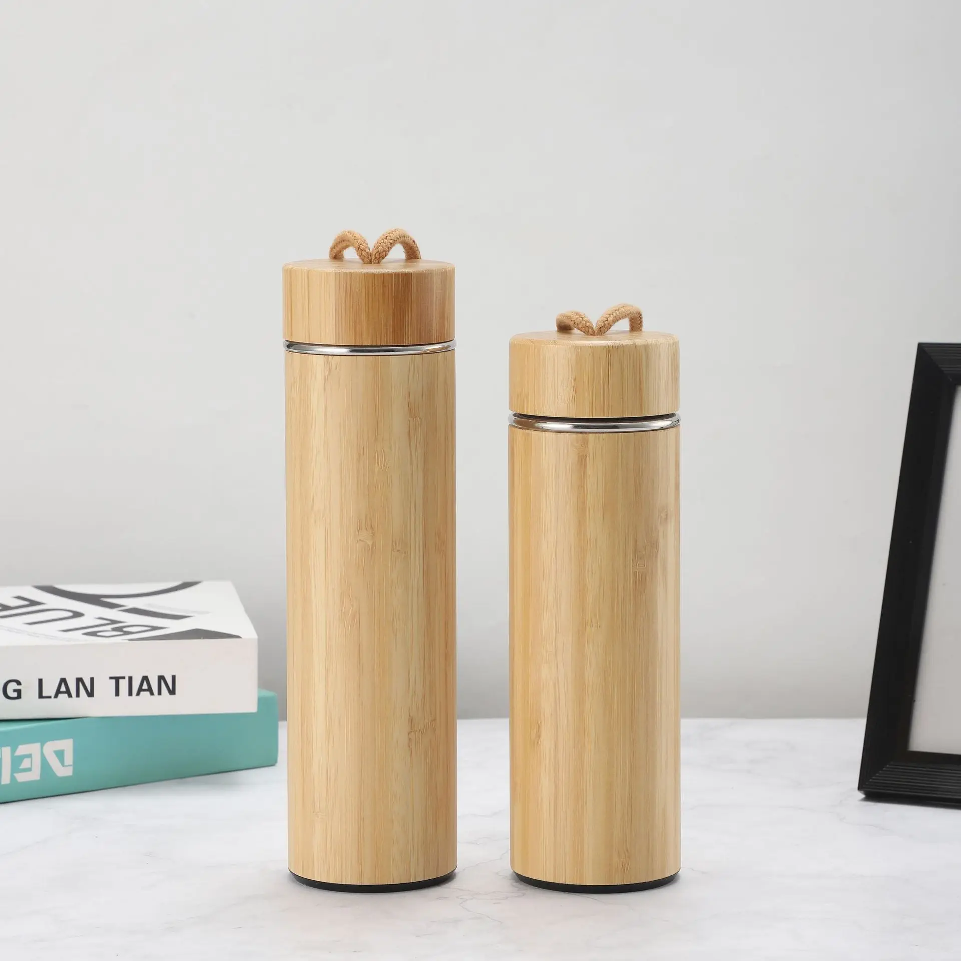 Bamboo Vacuum Cup Wholesale Hot Cold Stainless Steel Eco Friendly Bamboo CLASSIC Bamboo Bottle Vacuum Flasks & Thermoses Normal