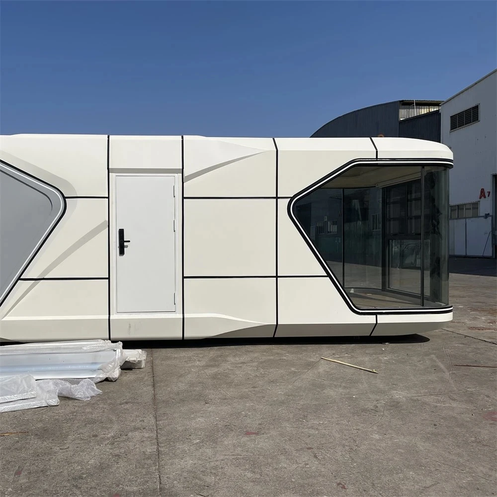 Flat capsule container foldable homes houses mobile modular other portable prefab prefabricated ready ship tiny to trailer