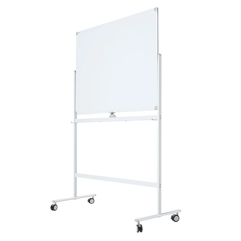 Large Rolling White Board Easel on Wheel Double-Sided Mobile Whiteboard Reversible Magnetic Board Easel for Office Classroom