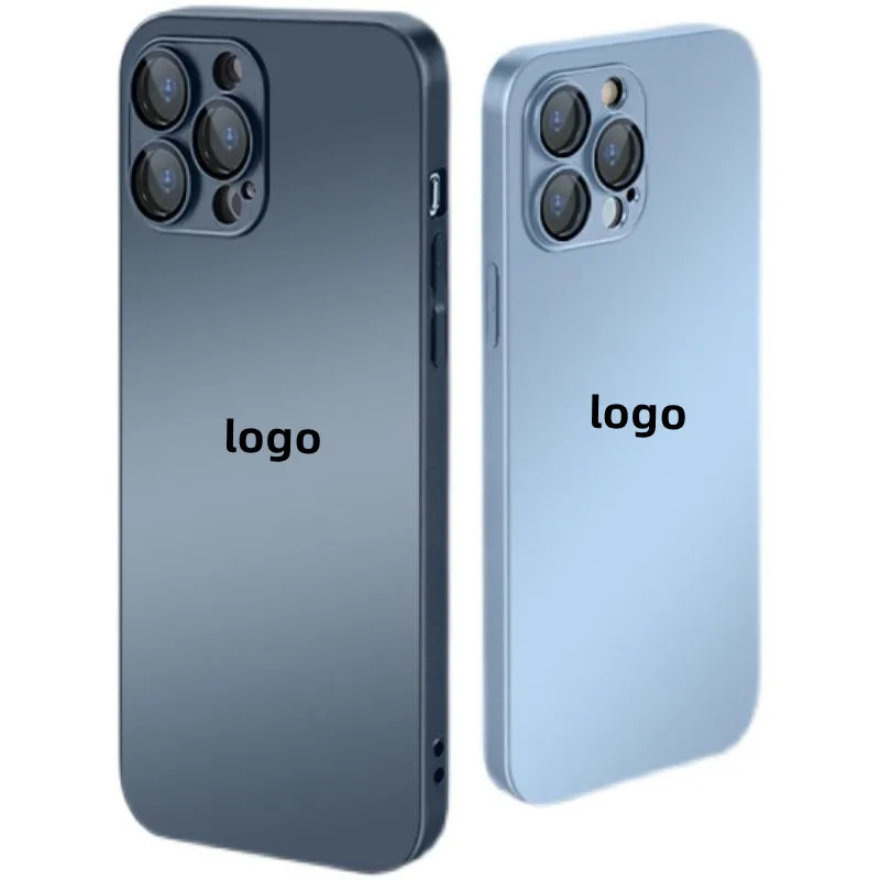 For Apple Iphone 14 13 12 11 pro max Original Frosted AG Glass Phone Cases with Lens Film Luxury Phone Case