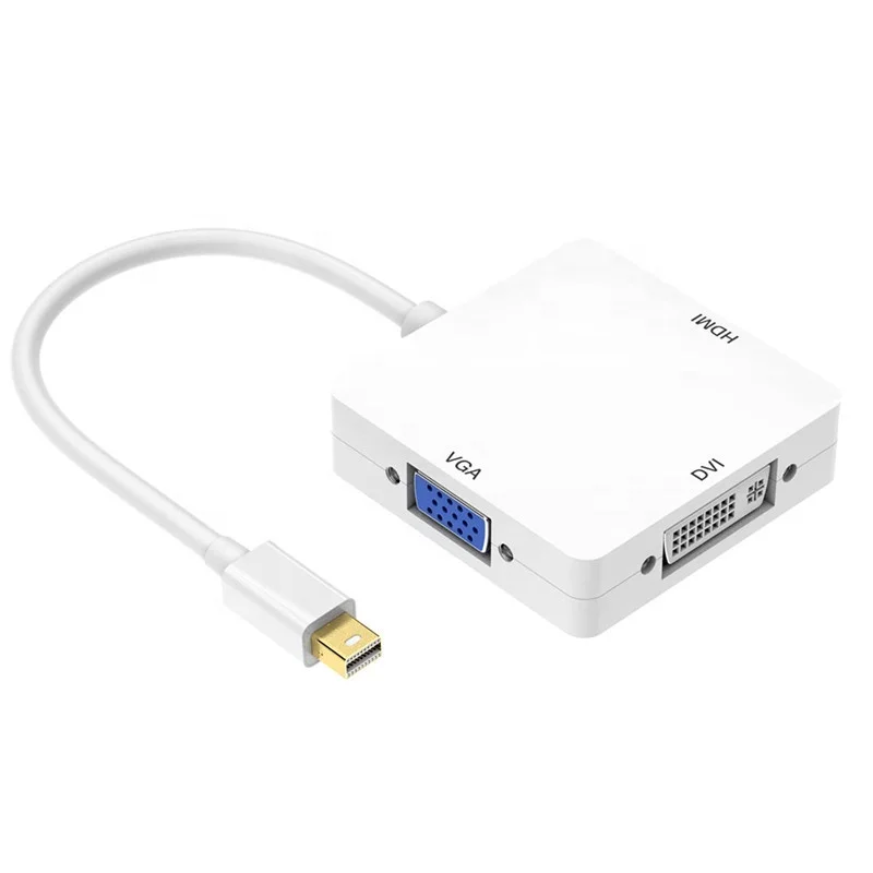 3 in 1 Thunderbolt mini dp Displayport to HDMi VGA DVI Adapter Converter for MacBook Pro Air