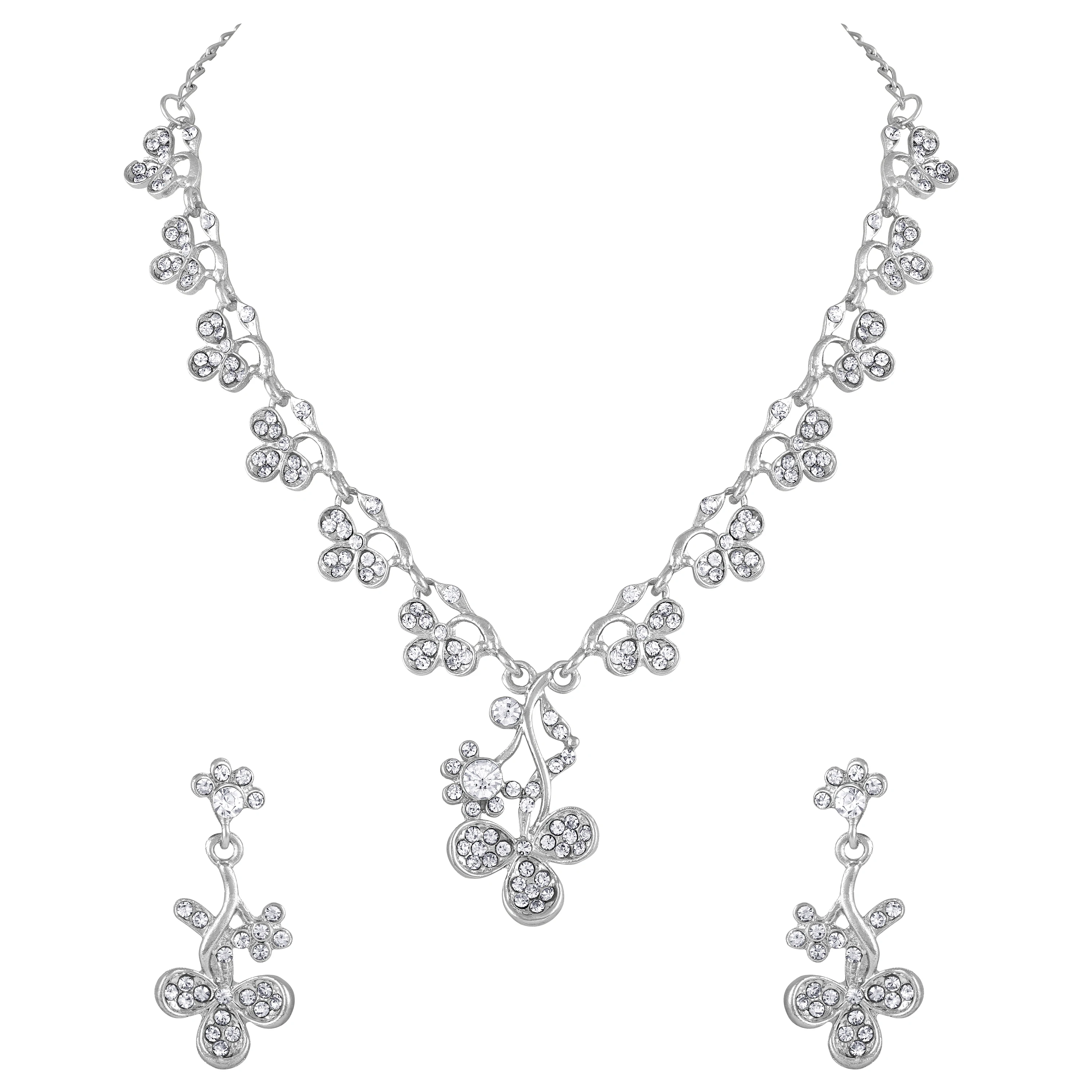 
Wholesale Indian Asmitta Fancy Elephant Design oxidised Silver Plated Matinee Style Necklace Set For Women 