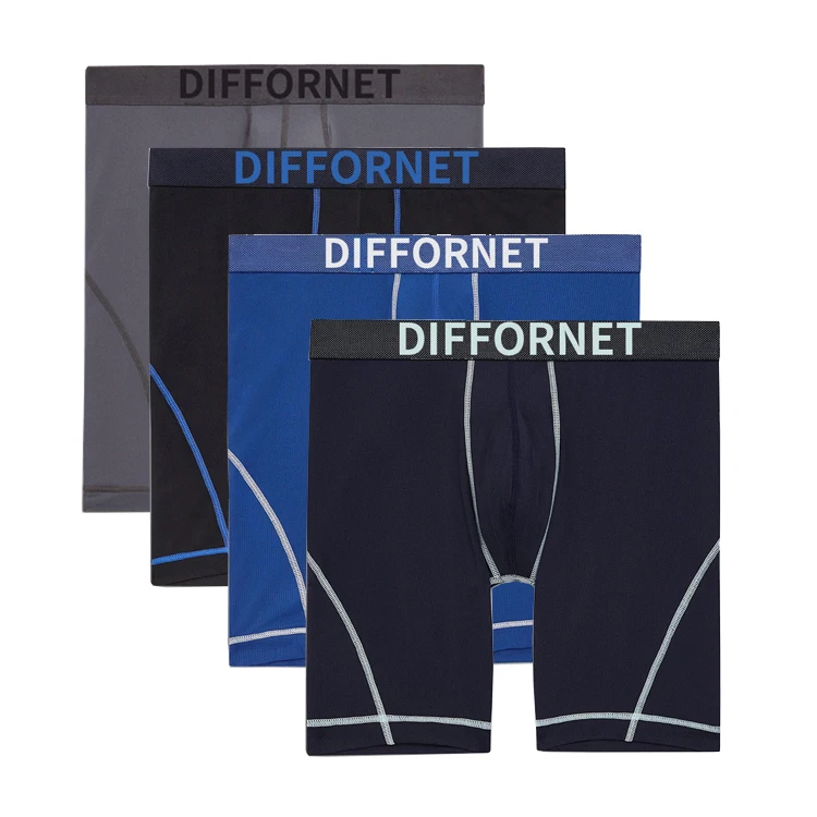 Mens Underwear High Quality Custom Logo Solid Cotton Stretch Knitted Breathable Shorts Mens Boxer Briefs Manufacturer