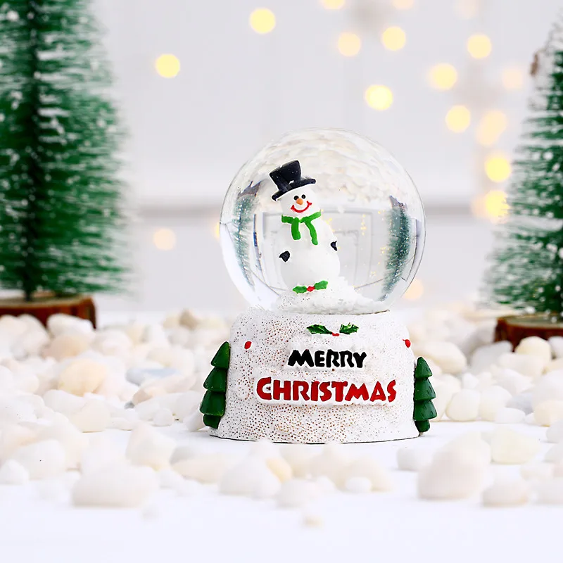 Xmas ornaments custom glass resin Christmas decor gift water ball snow globe