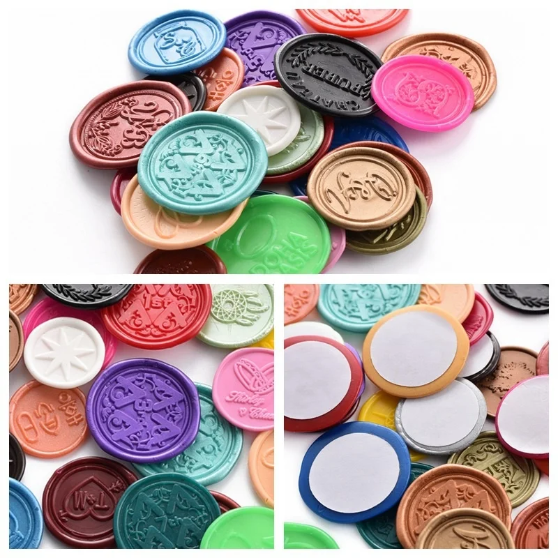 custom brand logo wax stamp sticker for Wedding decoration 3D embossed  packaging label wax seal stickers