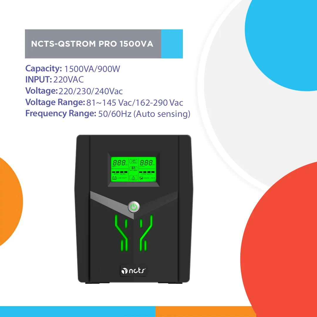 NCTS QSTROM PRO 1500VA Original APC Online Tower Mount UPS output Available Capacity  Uninterruptible Power Supply for home