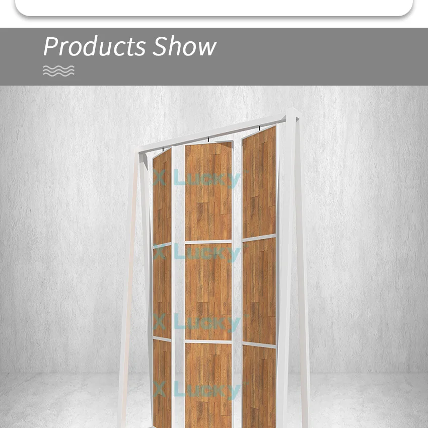 rotating large page turning stone display stand,wood floor sample display rack parquet display
