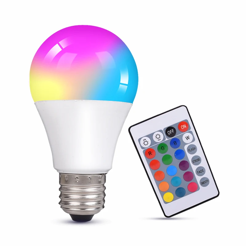 10W RGB Spotlight IR Remote Control E27 16 Color Changing RGB Magic Light Lamp led bulb