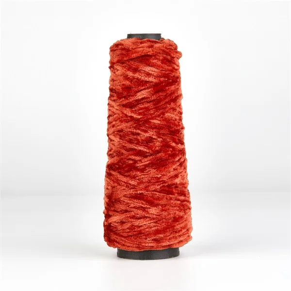 *RTS* 1.5Nm Shiny Chenille 100% Polyester Chenille Yarn Customized Color Fancy Yarn