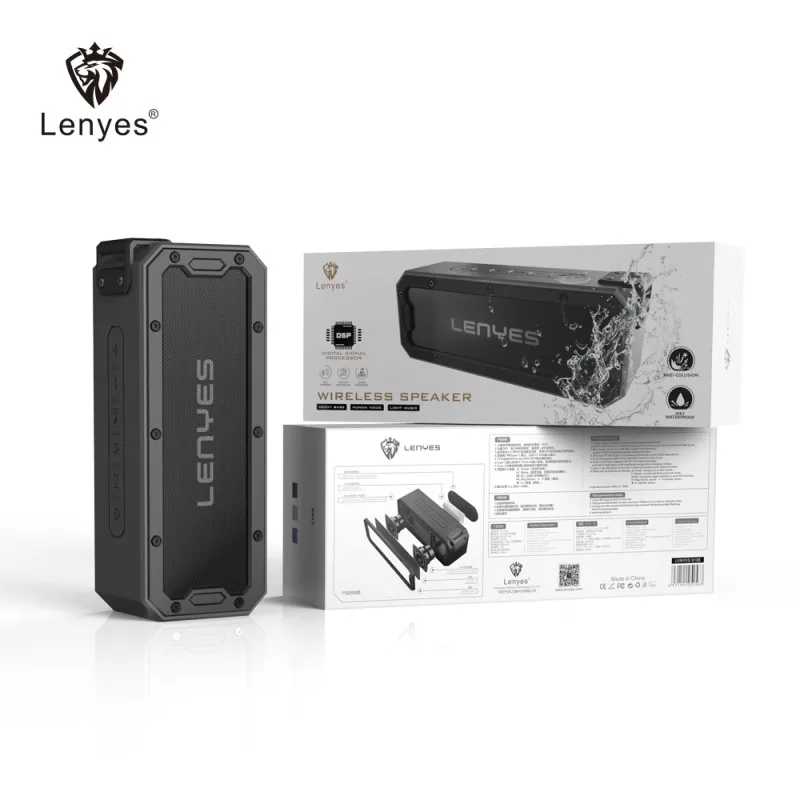 Lenyes Hot Sale S108  promotional portable music waterproof IP7 wireless speaker party speaker for Swimming pool