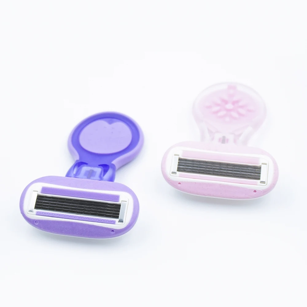 LiYi Women System Safety Razor Custom Color Lady Hair Exfoliating Razors Removable Head 5 blades Reusable Razor