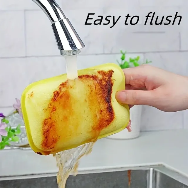 New Product porous Seaweed sponge high foam double-sided double-effect Kitchen Cleaning Sponge Compressed edge Sponge