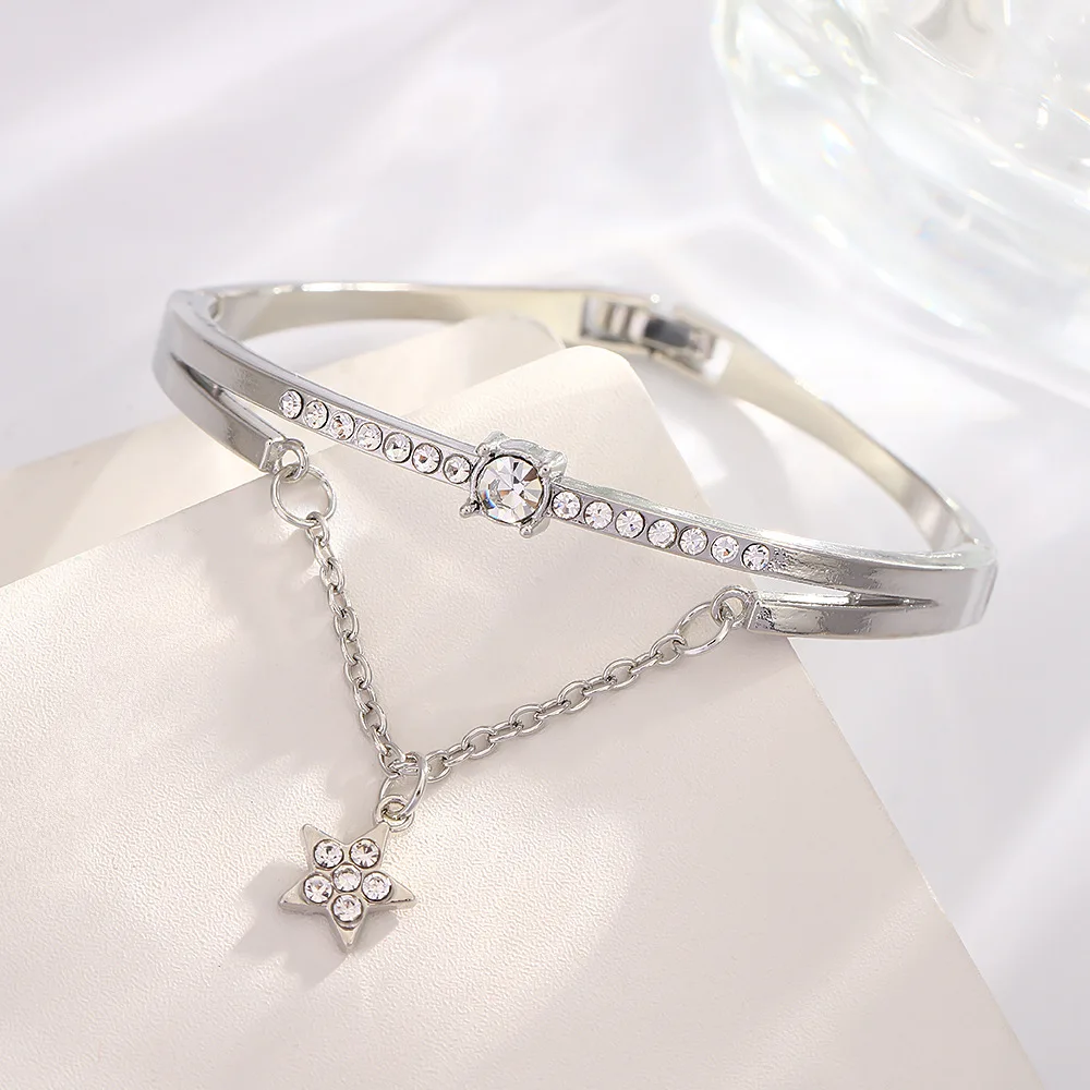 2024 Inside diameter 5.7cm italian charm bracelet women fashion charm bracelet diamond tennis bracelet for women