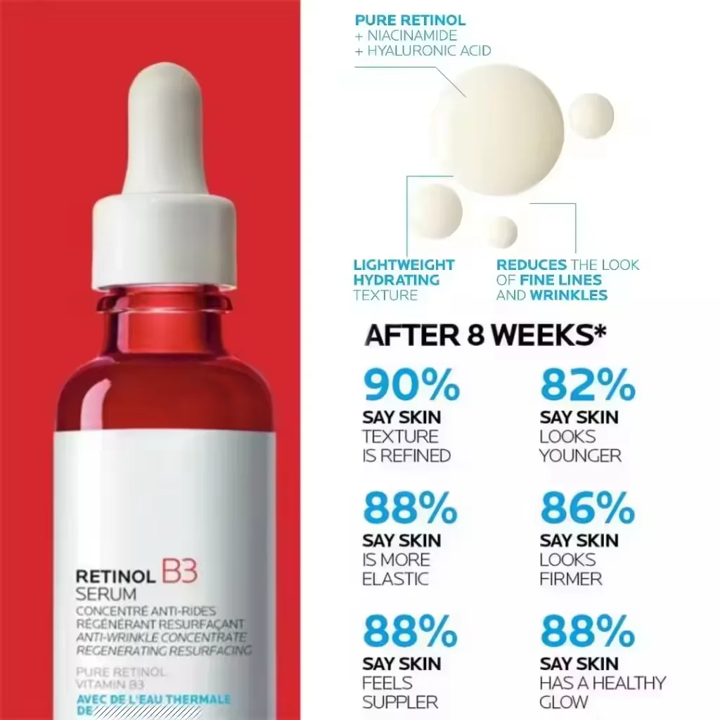 B5 Vitamin C10 Retinol B3 Niacinamide10 Effaclar Serum Anti-Wrinkles Remove Marks Brighten French Skin Care Face La Serum 30ml