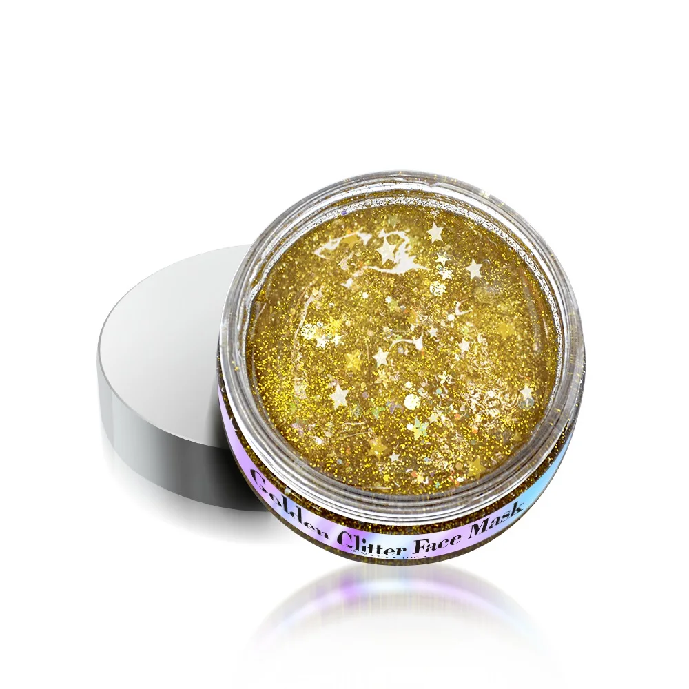 OEM Private Label Cleaning Treatment Facial Peeling Off Mask Skin Care Colorful Star Gold Glitter Mask