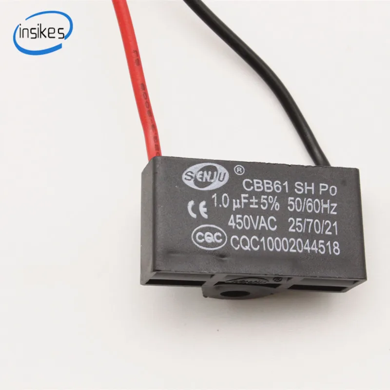 CBB61 1 мкФ 450V запускаемый конденсатор используемый для мотора вентилятора кондиционера 1,2/1,5/1,8/2/2,5/3/4/6 мкФ 450V