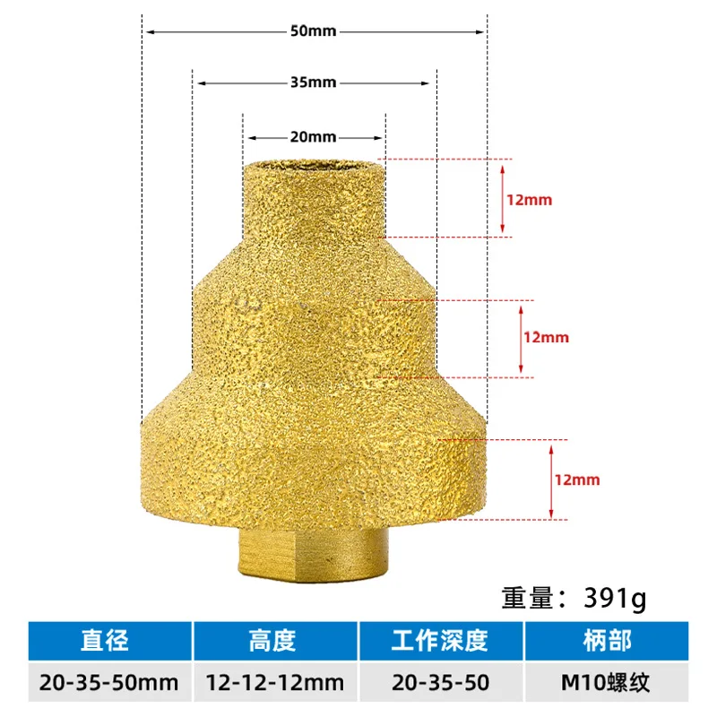 Hot sales M10/M14 Diamond Chamfer Stepped Cone Drill Bits for Ceramic Marble Granite