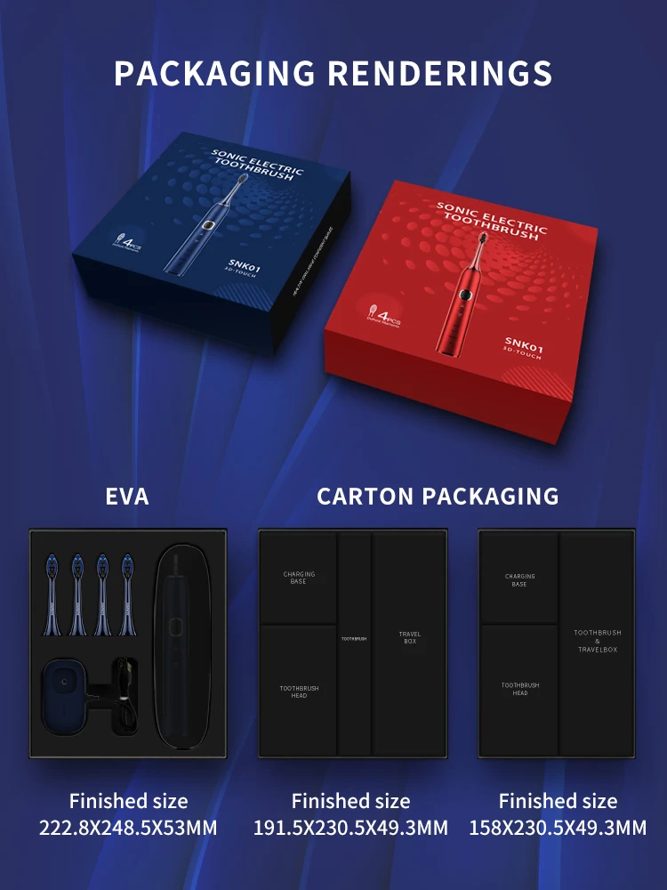 Водонепроницаемая Ультразвуковая электрическая зубная щетка 3D Touch IPX7 умная для домашнего использования