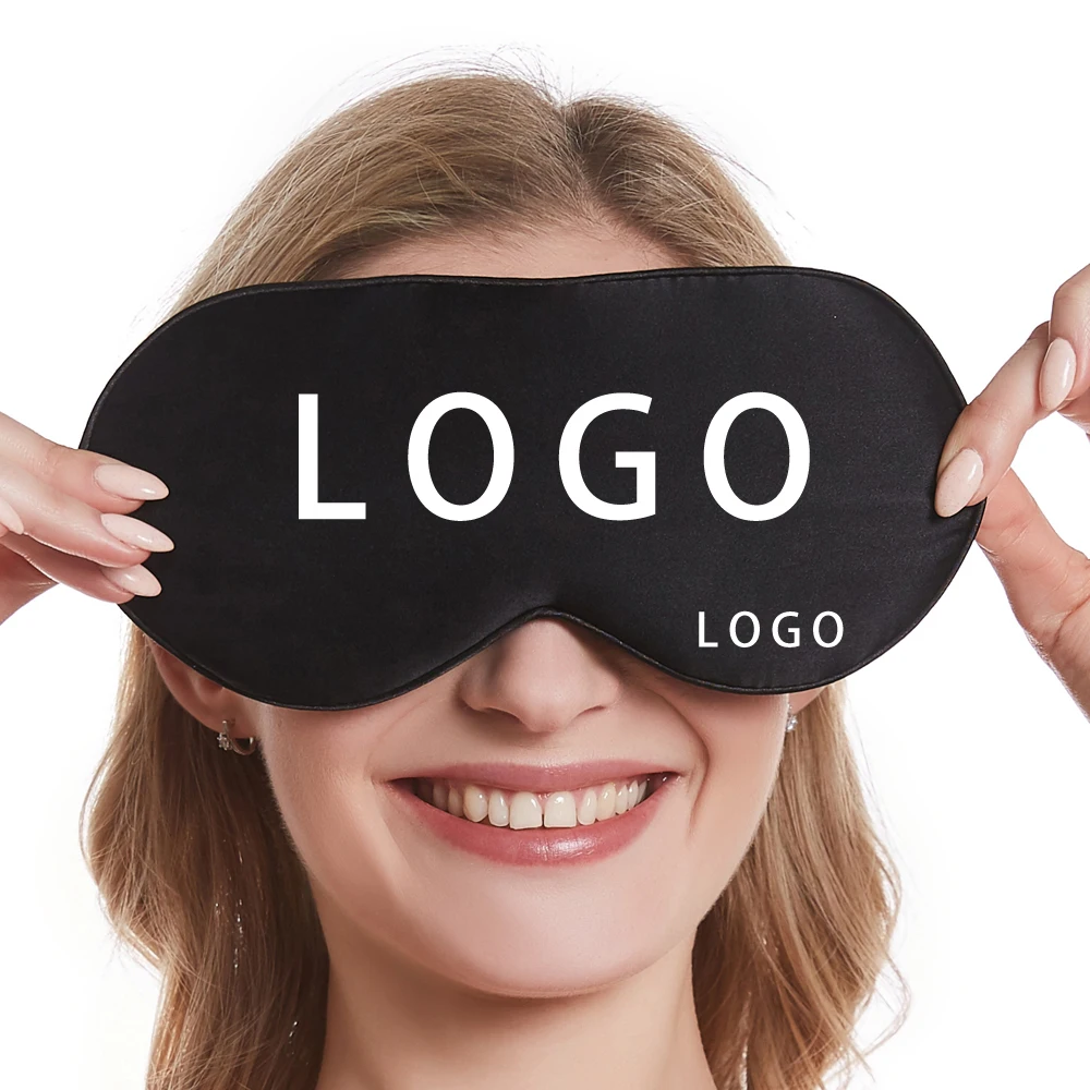 
Custom logo satin eye mask travel100% pure mulberry luxury silk sleep eye mask 