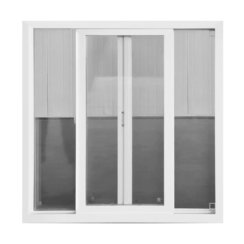 High quality 5+9A+5mm double tempered glass upvc frame sliding windows with mosquito net
