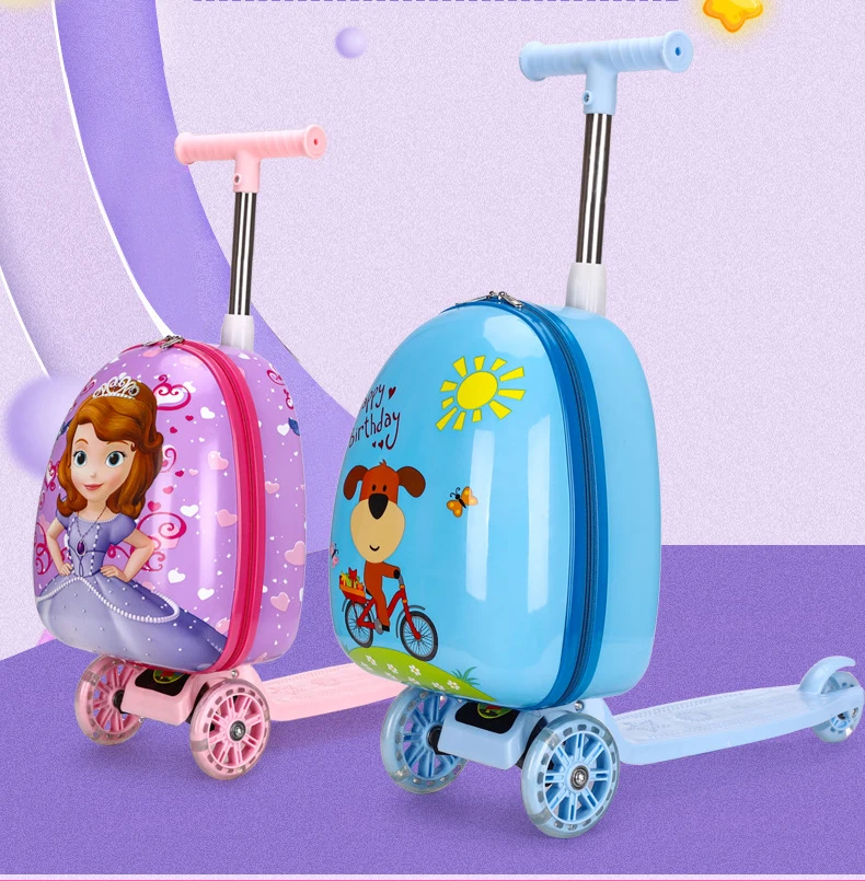 2022 Hot Sale Kids Skateboarding Suitcase Travel Luggage Children Trolley School Bag Travel Smart Luggage Wheeled Suitcases