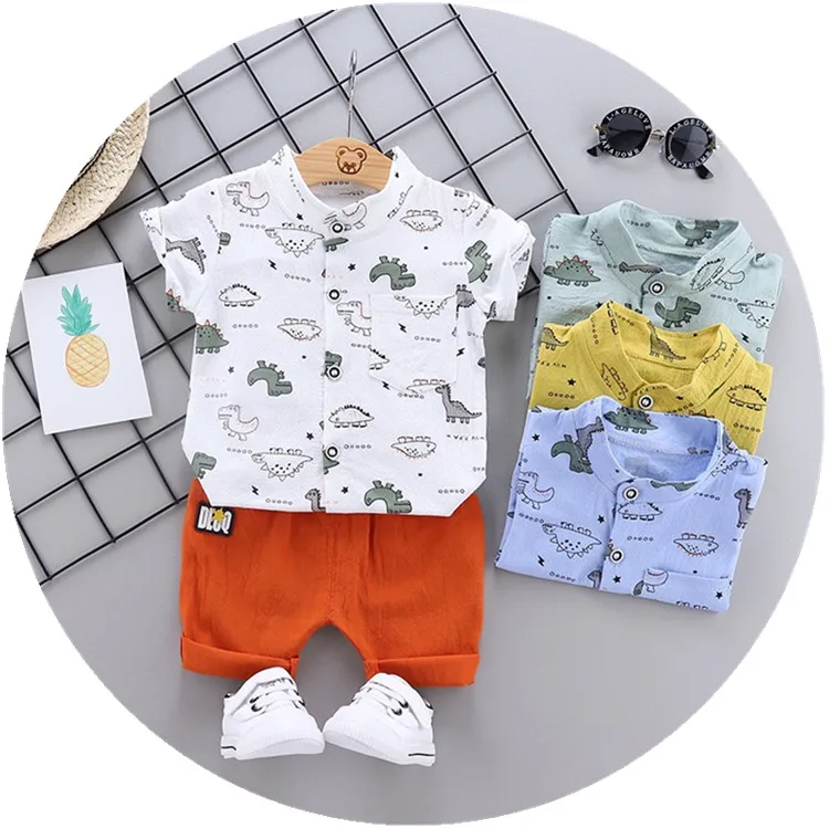 
Wholesale Dinosaurs print toddler boy fashionable clothing baby boy clothes kids clothing big boy winter clothing sets 