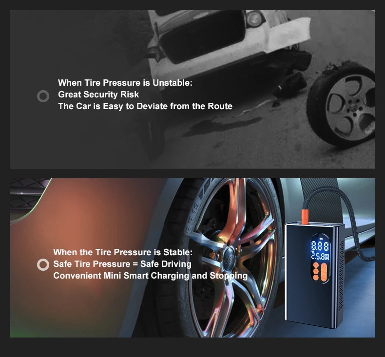 Cordless Wireless Portable Multi-Function Air Pump for Car Tires