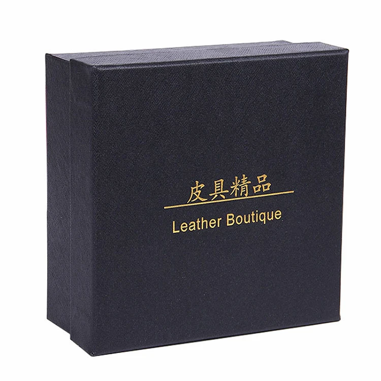 Wholesale black gift box belt/wallet box come lined with the satin inside