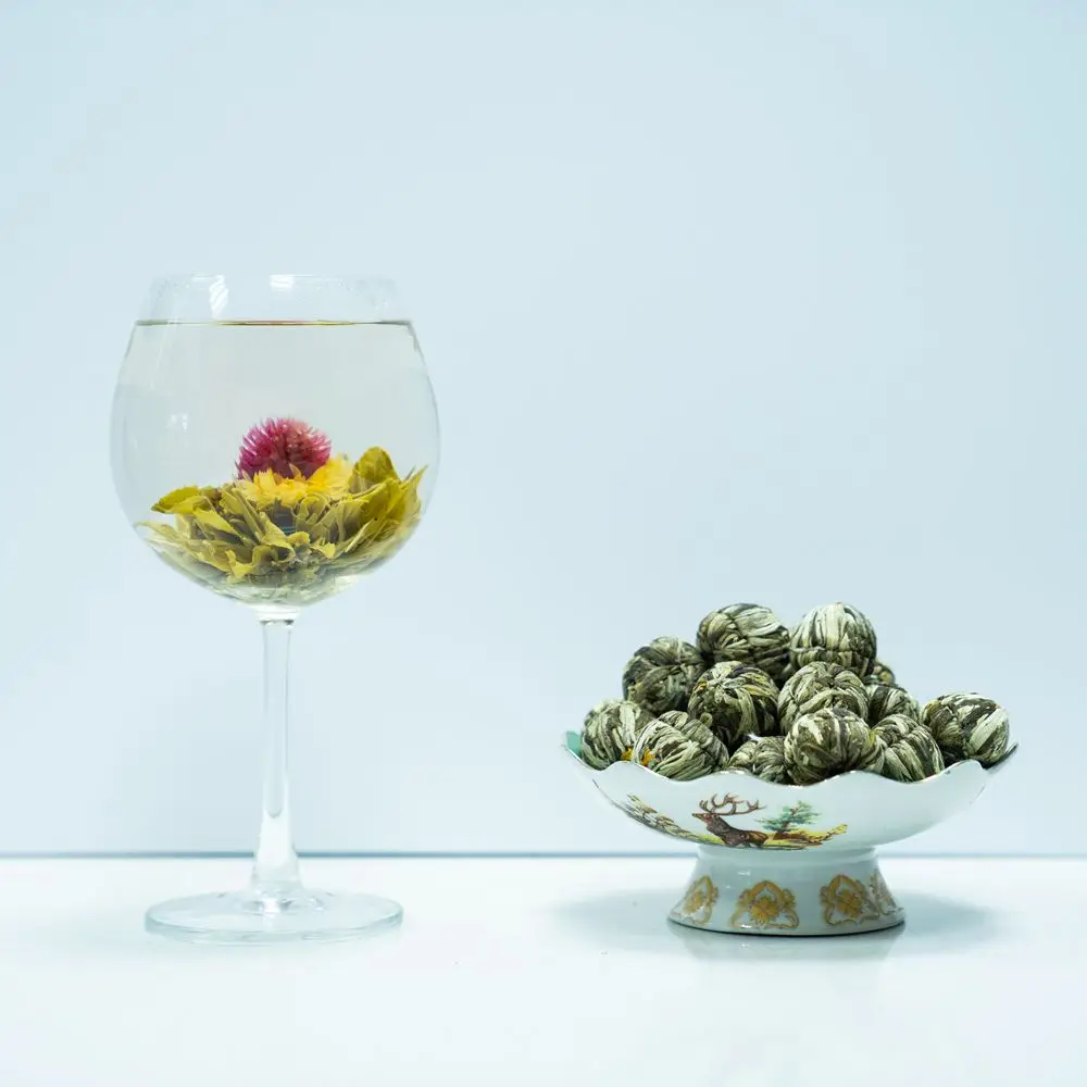 Customized Brand Natural Blooming Tea Cleopatra Green Tea and Gomphrena Dried Flower Tea