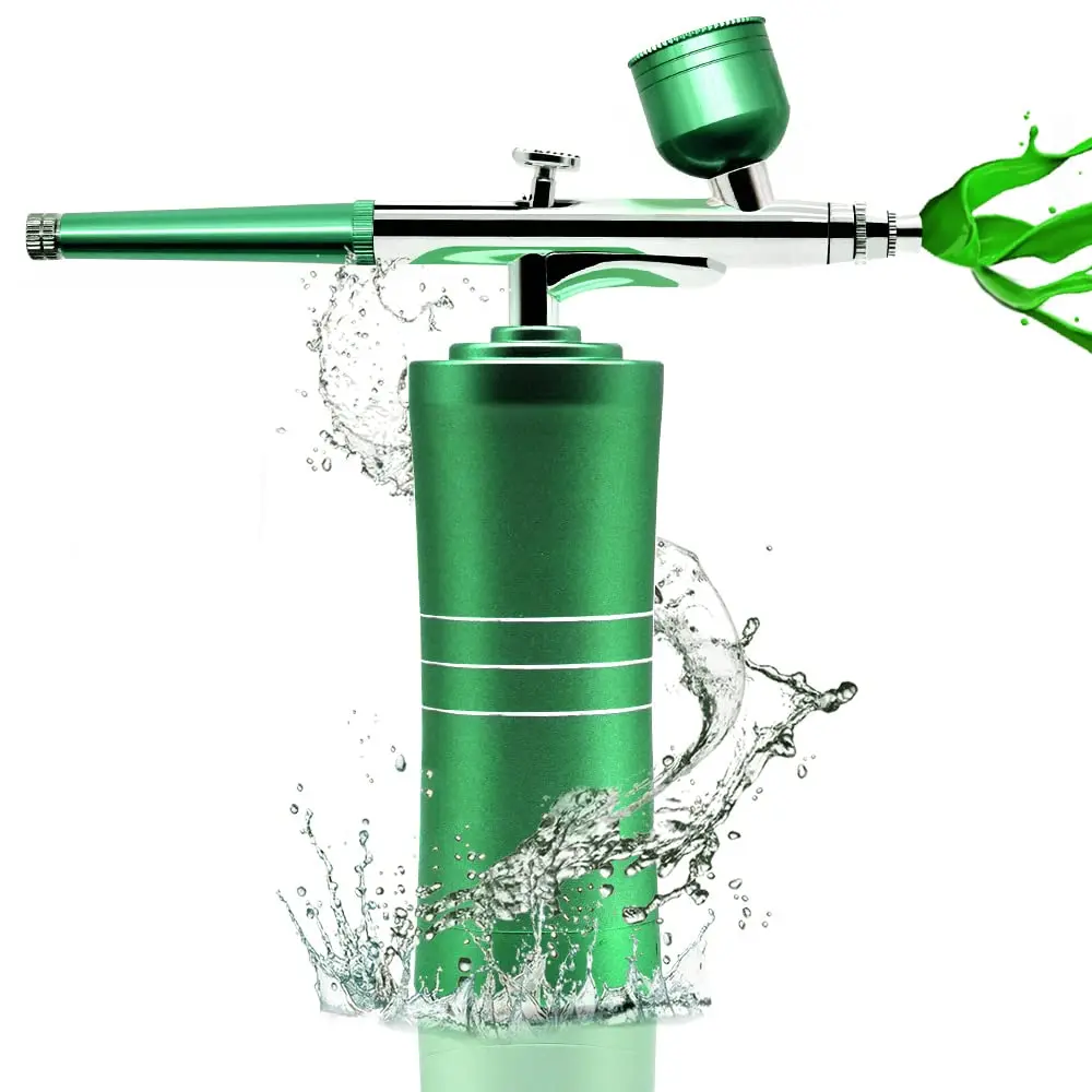 Airbrush Gun Kit with Compressor Rechargeable Handheld Airbrush Kit Paint Set Portable Mini Airbrush  for Cake Decorating