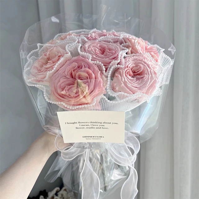 Pearl Mesh Flower Bouquet Packaging Luxury Black Florist Fresh Flower Wrapping Paper for Flowers